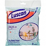 Салфетки хозяйственные Luscan из микрофибры универс 300г/м2 30×30см 3шт/уп