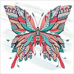 Картина стразами (алмазная мозаика) сияющая 30×30 см, ОСТРОВ СОКРОВИЩ «Бабочка», без подрамника