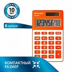 Калькулятор карманный BRAUBERG PK-608-RG (107×64 мм), 8 разрядов, двойное питание, ОРАНЖЕВЫЙ