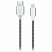 превью Кабель Smartbuy iK-512NS, USB(AM) - Lightning(M), для Apple, в оплетке, 2A output, 1м, белый, черный