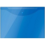 Папка-конверт на кнопке OfficeSpace А3, 150мкм, пластик, полупрозрачная, синяя