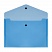 превью Папка-конверт на кнопке СТАММ, А4, 150мкм, прозрачная, синяя