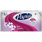 Бумага туалетная Papia Балийский Цветок 3-слойная белая (8 рулонов в упаковке)
