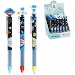 Ручка шариковая автоматическая MESHU «Space Aliens» синяя, 0.5мм, грип, корпус ассорти
