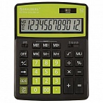 Калькулятор настольный BRAUBERG EXTRA COLOR-12-BKLG (206×155 мм), 12 разрядов, двойное питание, ЧЕРНО-САЛАТОВЫЙ