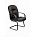 Кресло для приемных и переговорных СН-658/CH-422, кожа, черное