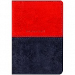 Обложка для паспорта OfficeSpace «Duo», кожа, красный+синий, тиснение фольгой