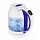 Чайник KITFORT КТ-6140-1, 1.7 л, 2200 Вт, закрытый нагревательный элемент, ТЕРМОРЕГУЛЯТОР, стекло, белый/фиолетовый