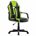 Кресло компьютерное BRABIX «Stripe GM-202», экокожа, черное/зеленое
