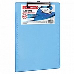 Доска-планшет BRAUBERG "Energy", с верхним прижимом, А4, 22,6х31,5 см, пластик, 2 мм, синяя