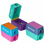 Точилка пластиковая Berlingo «ColorShift», 2 отверстия, контейнер, ассорти, туба