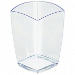 Подставка-стакан СТАММ «Тропик», пластиковая, квадратная, прозрачная