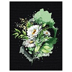 Картина по номерам на черном холсте ТРИ СОВЫ «Цветы», 30×40, c акриловыми красками и кистями