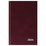 Ежедневник датированный 2024г., A5, 168л., бумвинил, OfficeSpace, бордовый