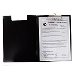 Папка-планшет Комус пластиковый с крышкой, черный