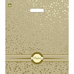 Пакет полиэтиленовый Голди золотистый 42×48 см с вырубной ручкой (25 штук в упаковке)