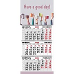 Календарь настенный 3-х блочный Трио Стандарт, 2024, 295×710, Время для кофе