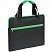превью Конференц-сумка полиэстер черная/зеленая (30×2×38 см)