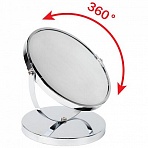 Зеркало настольное BRABIXкруглоедиаметр 17 смдвустороннеес увеличениемметаллическая рамка607422