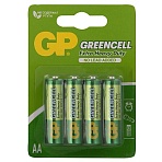 Батарейка GP Greencell AA (R6) 15S солевая, BL4, 1 шт.