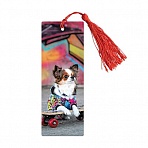 Закладка для книг 3D с линейкой, 150×55мм, ArtSpace «Funny dog», декоративный шнурок