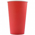 Стакан одноразовый для холодных и горячих напитков Комус Эконом бумажный красный 400 мл 50 штук в упаковке