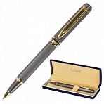 Ручка подарочная шариковая GALANT «Dark Chrome», корпус матовый хром, золотистые детали, пишущий узел 0.7 мм, синяя