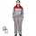 Костюм женский Универсал куртка/брюки серый/красный (размер 60-62, рост 158-164)