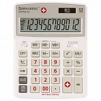 Калькулятор настольный BRAUBERG EXTRA-12-WAB (206×155 мм),12 разрядов, двойное питание, антибактериальное покрытие, БЕЛЫЙ