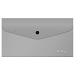Папка-конверт на кнопке Berlingo «Metallic», С6, 200 мкм, серый металлик