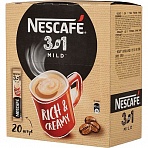 Кофе порционный растворимый Nescafe 3 в 1 мягкий 20 пакетиков по 14.5 г