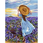 Картина по номерам на холсте ТРИ СОВЫ «Девушка в шляпе», 40×50, с акриловыми красками и кистями
