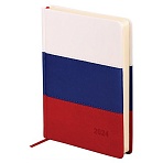 Ежедневник датированный 2024г., A5, 176л., кожзам, OfficeSpace «Flag», триколор