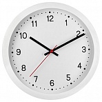 Часы настенные ход плавный, Troyka 75751701, круглые, 27×27×3.5 белая рамка