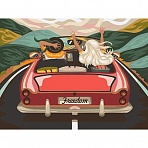 Картина по номерам на холсте ТРИ СОВЫ «В лето на кабриолете», 30×40, с акриловыми красками и кистями