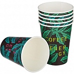 Стакан одноразовый бумажный 300 мл разноцветный 50 штук в упаковке Комус Coffee Energy