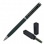 Ручка авт. BV FIRENZE 1мм синяя корп. зеленый, тубус прямоуг черн 20-0300/03