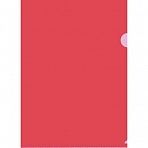 Папка-уголок пластиковая красная 100 мкм (10 штук в упаковке)
