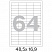 превью Этикетки самоклеящиеся Office Label 48.5×16.9 мм (64 штуки на листе A4, 100 листов в упаковке)