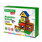 Магнитный конструктор MAGNETIC BUILD BLOCKS-39 «Построй дом», 39 деталей, BRAUBERG KIDS