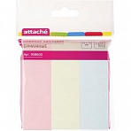 Клейкие закладки Attache бумажные 3 цвета по 100 листов 25×76 мм