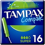 Тампоны Tampax «Compak Super», 16шт. (ПОД ЗАКАЗ)