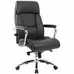 Кресло офисное BRABIX EX-502, натуральная кожа, хром, черное