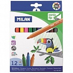 Фломастеры Milan Cone-Tipped 12 цветов с коническим стержнем