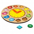 Обучающая игра ТРИ СОВЫ Часы-вкладыши «Учим время», дерево