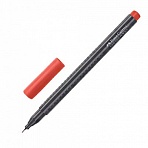 Ручка капиллярная FABER-CASTELL «Grip Finepen», КРАСНАЯ, трехгранная, корпус черный, 0.4 мм