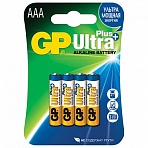 Батарейки GP Ultra Plus, AAA (LR03, 24А), алкалиновые, комплект 4 шт., в блистере
