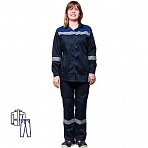 Костюм рабочий летний женский л20-КБР синий/васильковый с СОП (размер 60-62, рост 170-176)