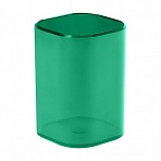 Подставка-стакан СТАММ «Фаворит», пластиковая, квадратная, тонированная зеленая