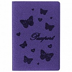 Обложка для паспорта STAFFбархатный полиуретан«Бабочки»фиолетовая237618